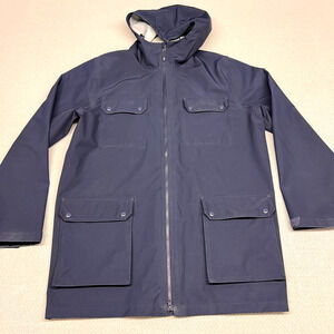 Best Made Co Jacket Mens 2XL Navy Blue Parka Chore Full Zip Rain Coat Hooded